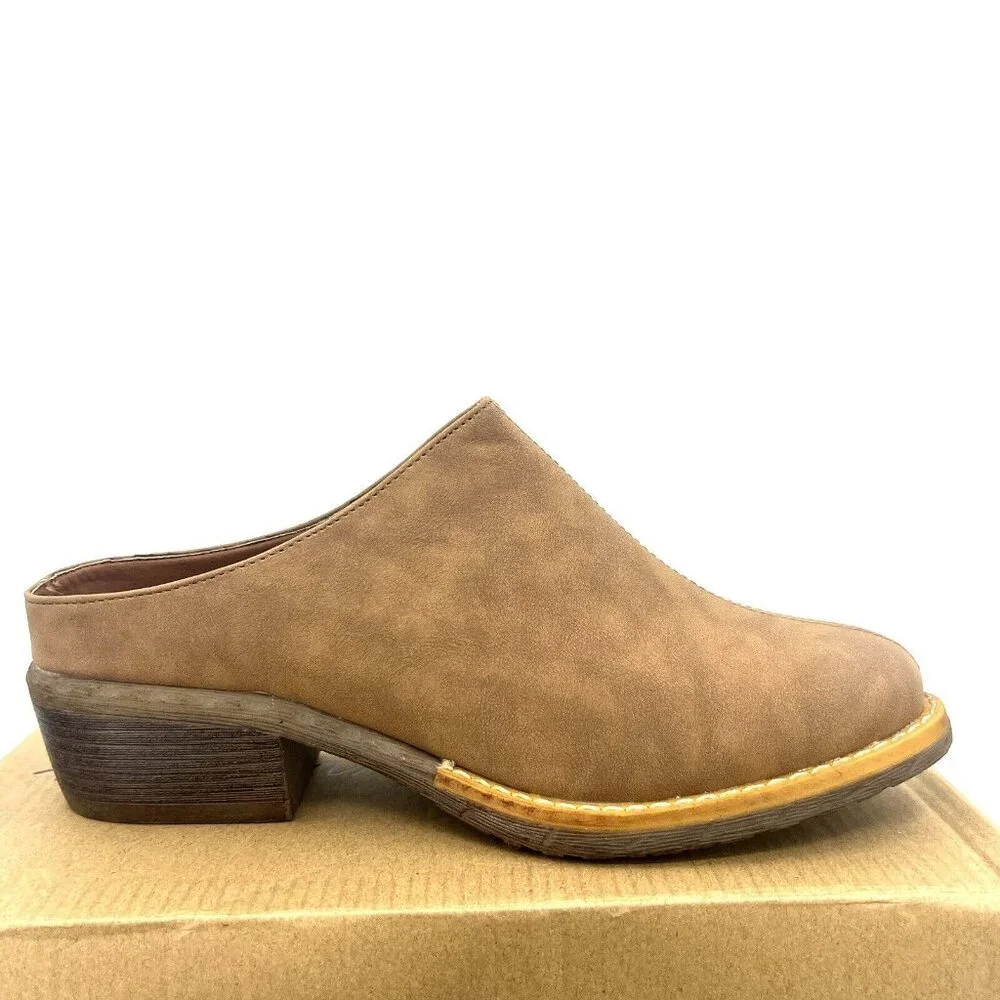 New In Box American Rag Segovia Saddle Faux Leather Mules Womens 9 - Picture 3 of 8